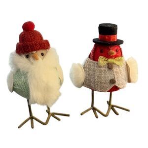 Wondershop Featherly Friends Pair of 2 Decorative Small Winter Birds.